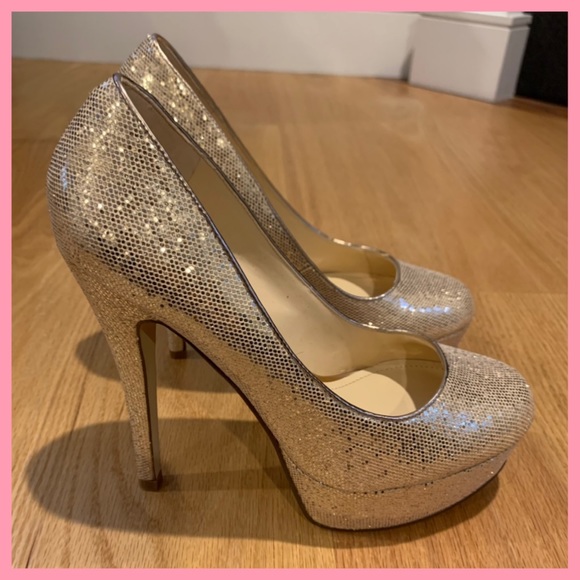 Aldo Cape Coral Gold Platform Heels - Picture 6 of 11